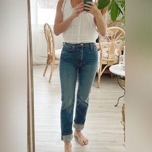 Mother jeans high waisted rider skimp cowboys don’t cry size 28